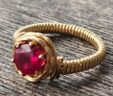 Petite Day Ring, Ruby CZ